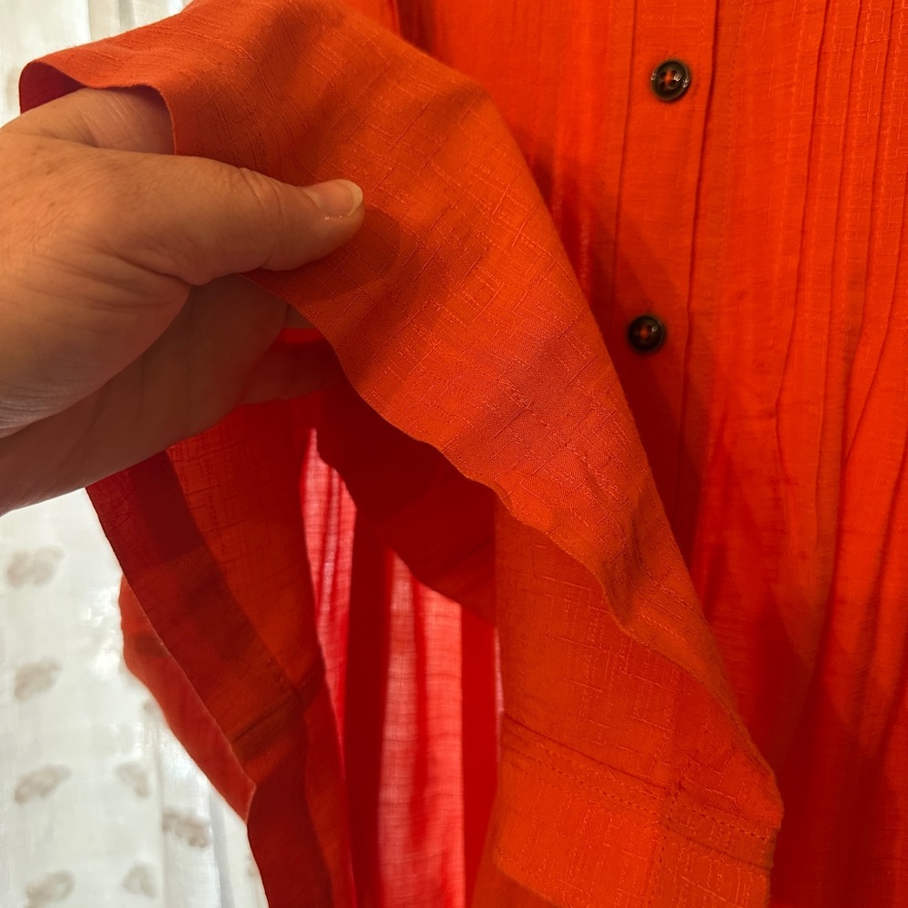 Maeve — Orange Sleeveless V-Neck Flowy Blouse — Size 10 — Anthropologie - Picture 9 of 13